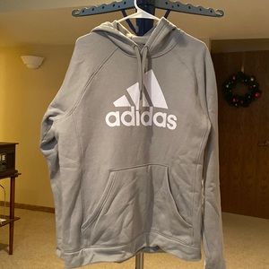 Adidas men’s large grey hooded sweatshirt